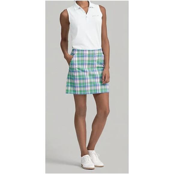 Polo Ralph Lauren Pants - Polo Ralph Lauren Women's Fairway Plaid Pleated Back Golf Skirt Skort Size 8